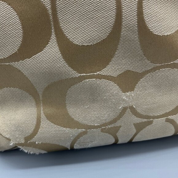 COACH SIGNATURE CANVAS DUFFLE SHOULDER LIGHT KHAKI HANDBAG F15067 PRE-OWNED - Picture 9 of 9